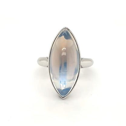 Modern 15.57ct Moonstone and Diamond Ring