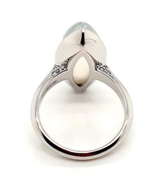 Modern 15.57ct Moonstone and Diamond Ring