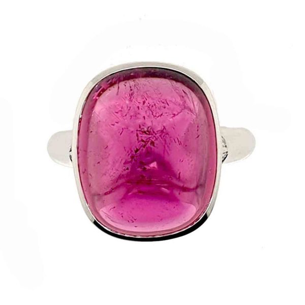 Modern 19.03ct Rubellite and Diamond Ring
