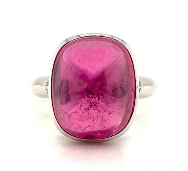 Modern 19.03ct Rubellite and Diamond Ring