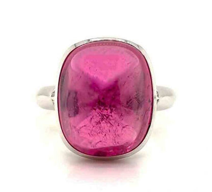 Modern 19.03ct Rubellite and Diamond Ring