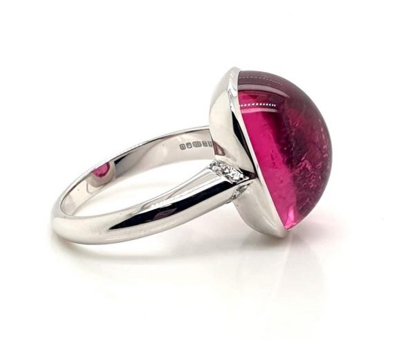 Modern 19.03ct Rubellite and Diamond Ring