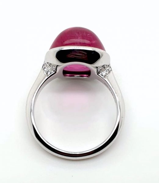 Modern 19.03ct Rubellite and Diamond Ring
