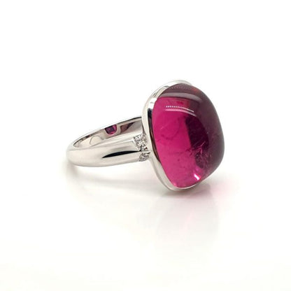 Modern 19.03ct Rubellite and Diamond Ring