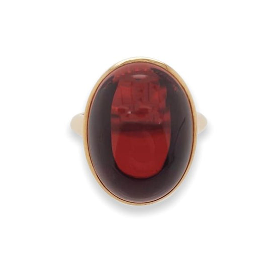 Modern 19.57ct Garnet and Diamond 18ct Rose Gold Ring