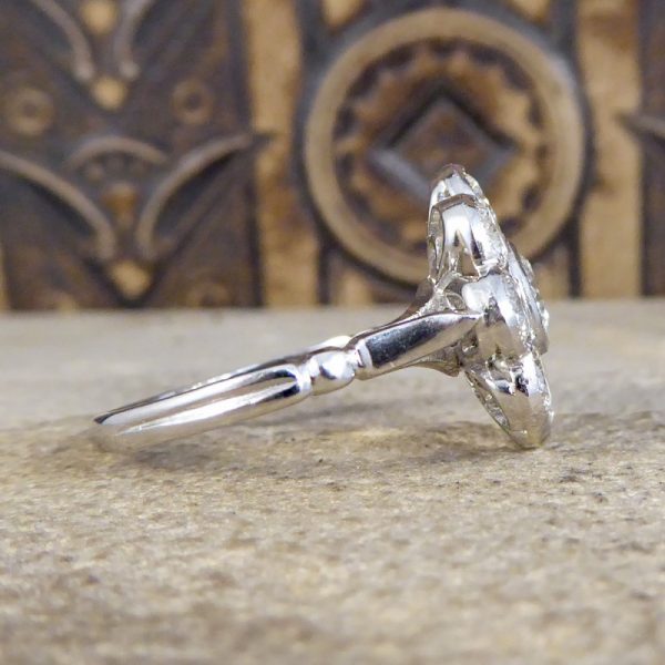 Modern 2.10ct Diamond Daisy Cluster Platinum Ring