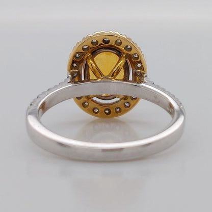 Modern 2.16ct Mandarin Garnet and Diamond Cluster Ring