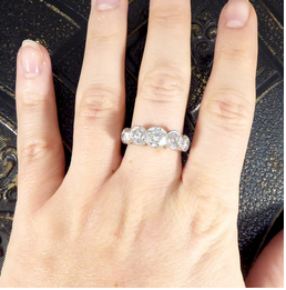 Modern 3.35ct Brilliant Cut Diamond Collar Set Five Stone Ring