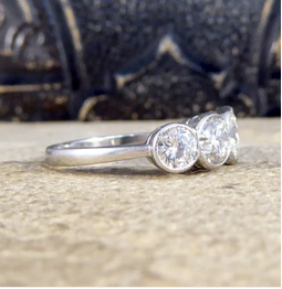 Modern 3.35ct Brilliant Cut Diamond Collar Set Five Stone Ring