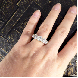 Modern 3.35ct Brilliant Cut Diamond Collar Set Five Stone Ring