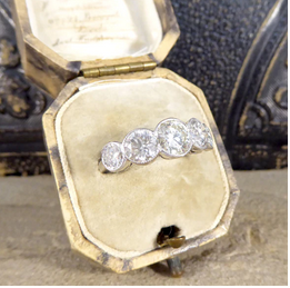 Modern 3.35ct Brilliant Cut Diamond Collar Set Five Stone Ring