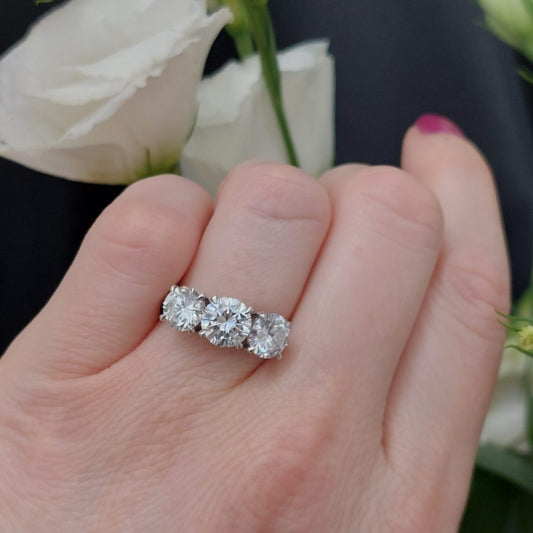 3.41ct Brilliant Cut Diamond Three Stone Ring