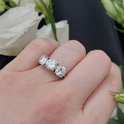 3.41ct Brilliant Cut Diamond Three Stone Ring