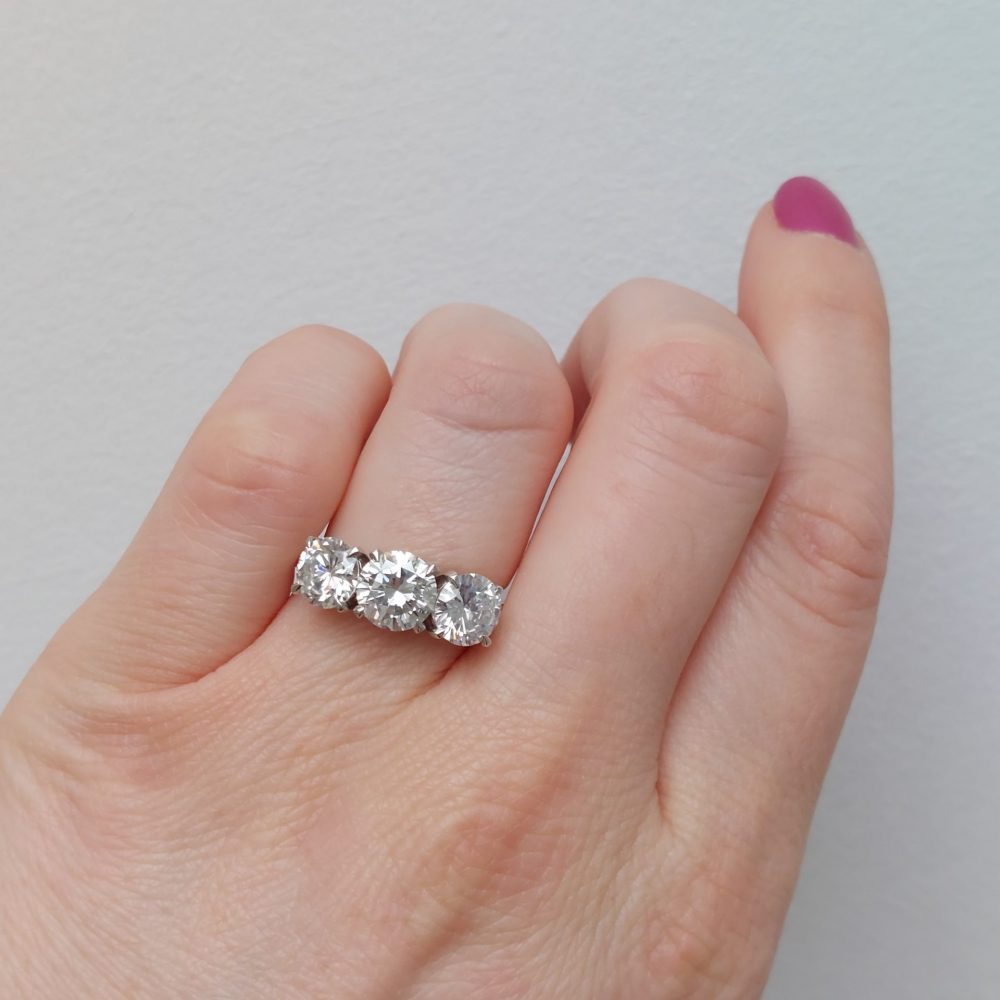 3.41ct Brilliant Cut Diamond Three Stone Ring