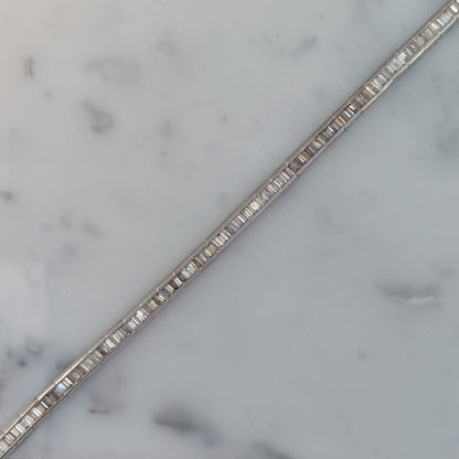 Modern Baguette Cut Diamond Line Bracelet, 2.85ct