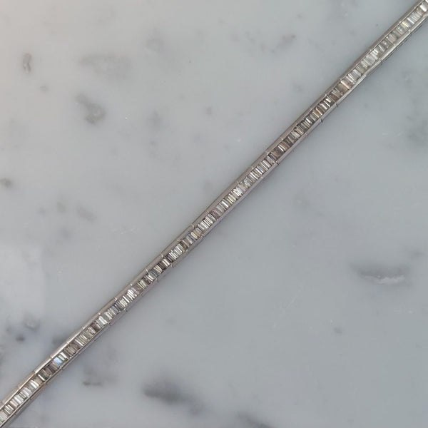 Modern Baguette Cut Diamond Line Bracelet, 2.85ct