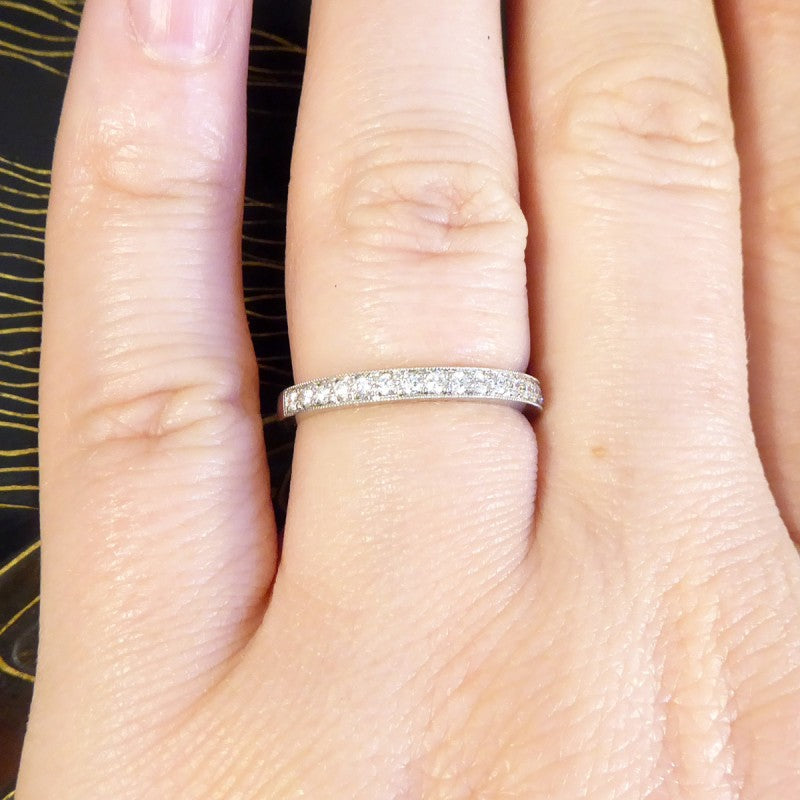 Modern Diamond Channel Set Half Eternity Ring