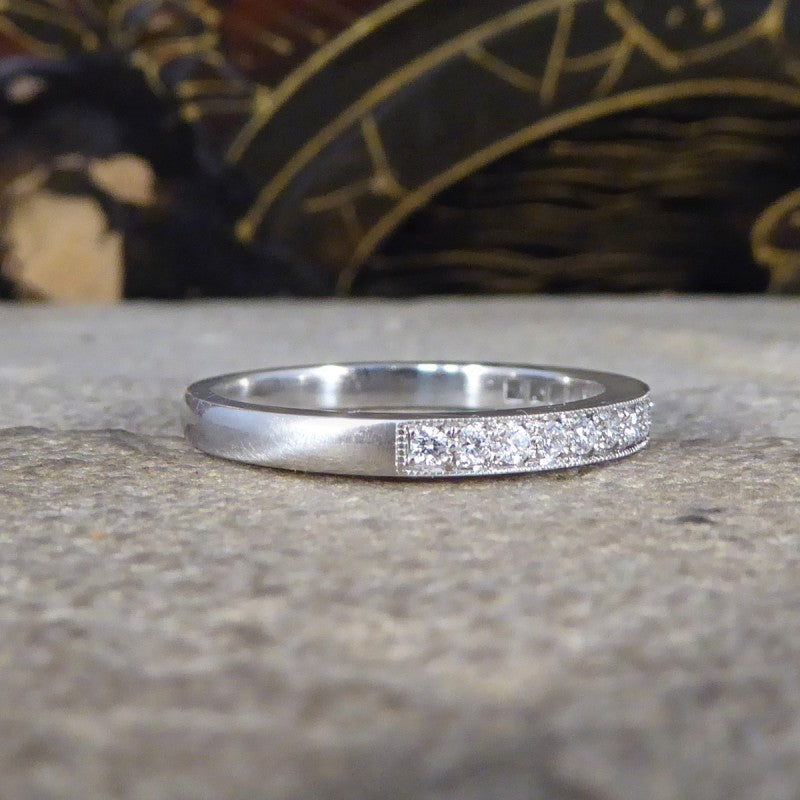 Modern Diamond Channel Set Half Eternity Ring