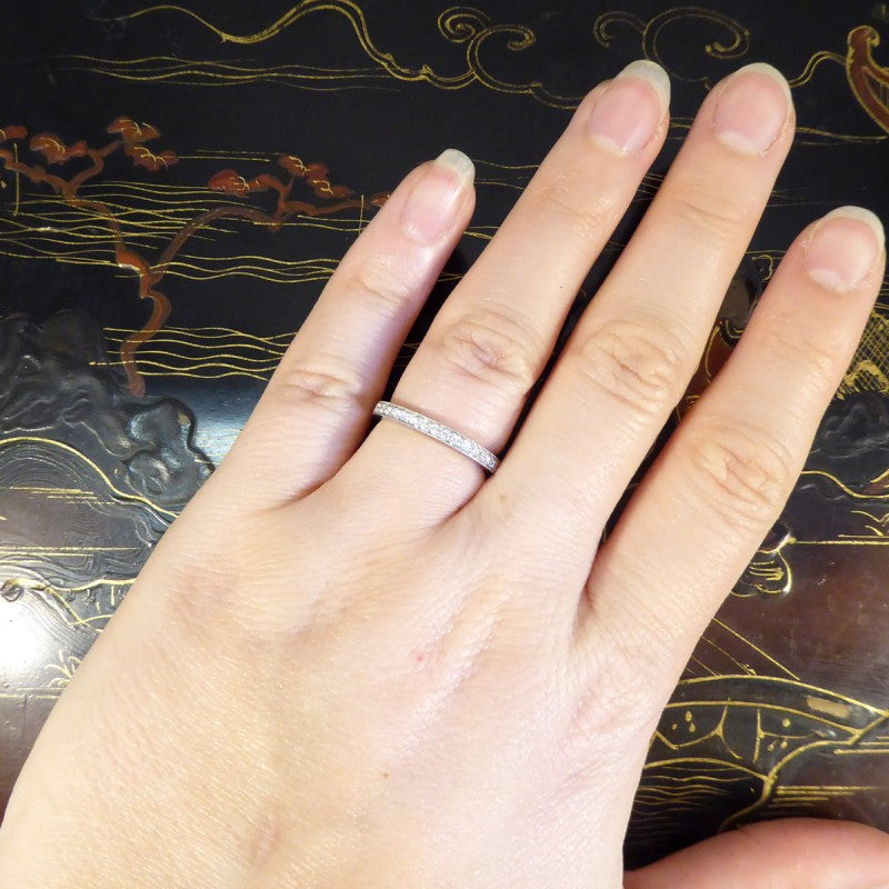 Modern Diamond Channel Set Half Eternity Ring