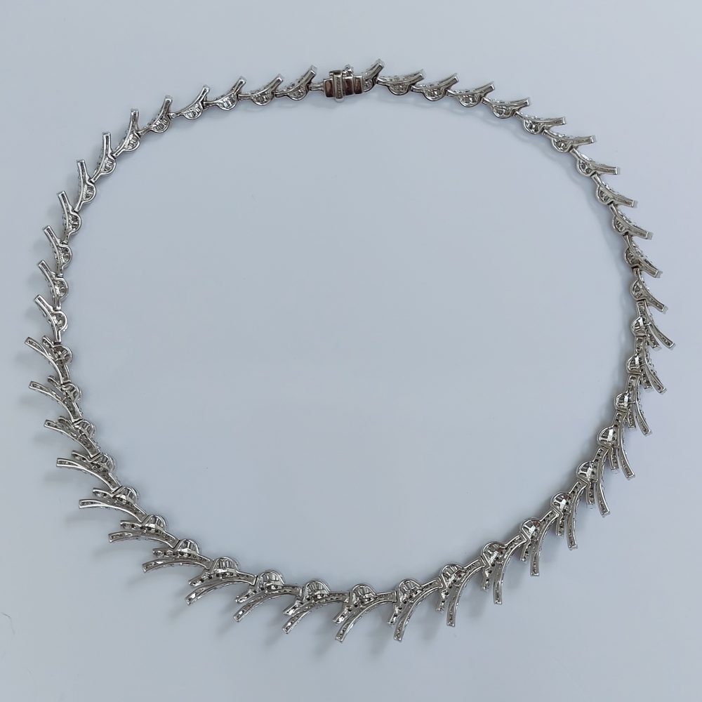Modern Diamond Collar Necklace, 12.84ct