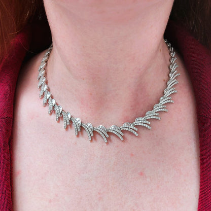 Modern Diamond Collar Necklace, 12.84ct