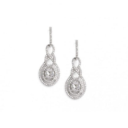 Modern Diamond Gold Drop Earrings
