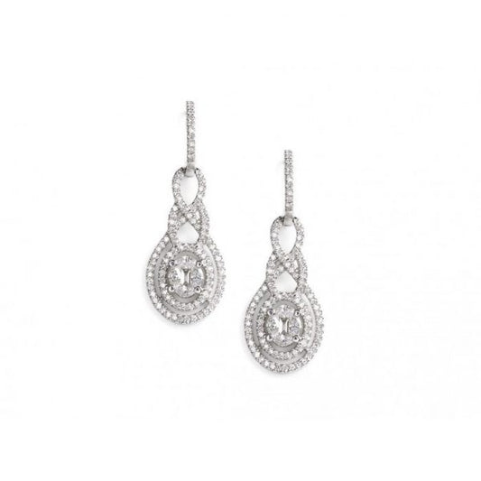 Modern Diamond Gold Drop Earrings