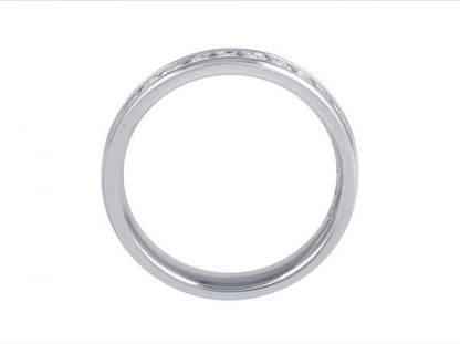 Modern Diamond Half Eternity Wedding Band Ring, 0.54cts, 18ct White Gold