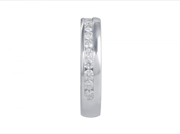 Modern Diamond Half Eternity Wedding Band Ring, 0.54cts, 18ct White Gold