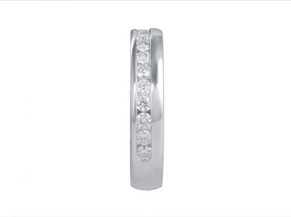 Modern Diamond Half Eternity Wedding Band Ring, 0.54cts, 18ct White Gold