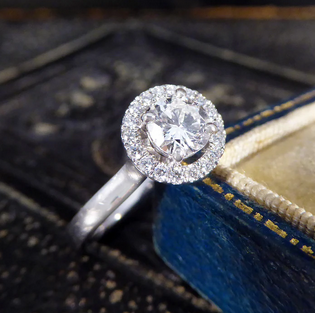 Modern Diamond Halo Wedfit Engagement Ring, 0.68ct