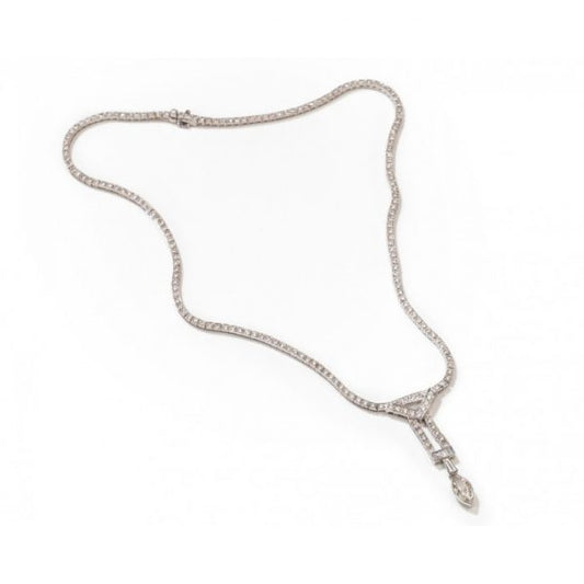 Modern Diamond Platinum Necklace