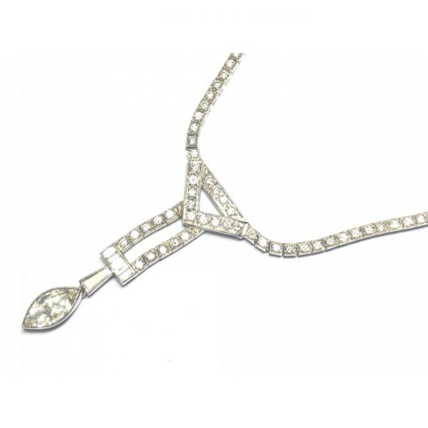 Modern Diamond Platinum Necklace