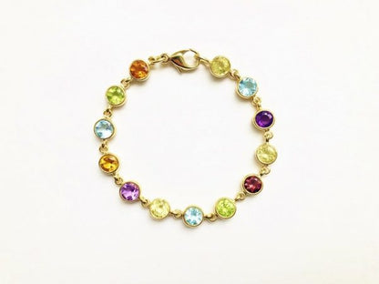 Modern Gemstone Set Gold Bracelet