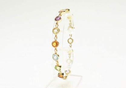 Modern Gemstone Set Gold Bracelet