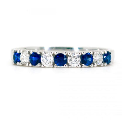 Modern Sapphire Diamond Half Eternity Ring