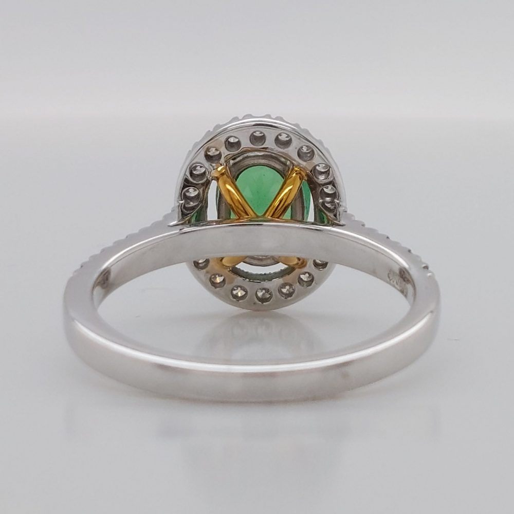 Modern Tsavorite Garnet and Diamond Cluster Ring