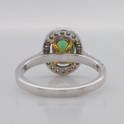 Modern Tsavorite Garnet and Diamond Cluster Ring
