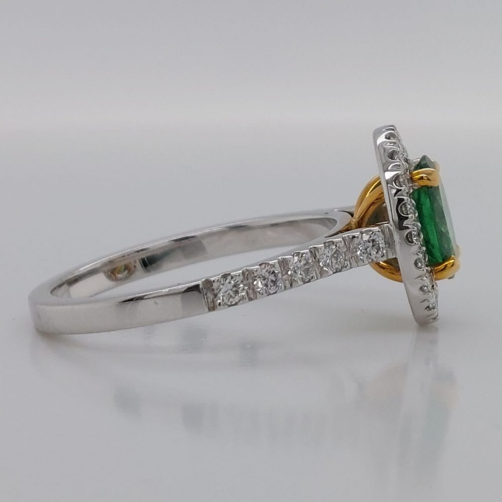 Modern Tsavorite Garnet and Diamond Cluster Ring