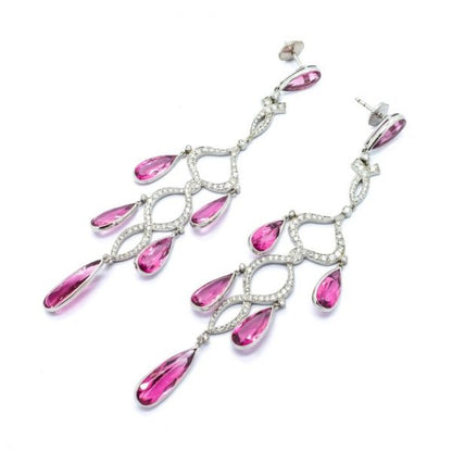 Morganite Diamond Chandelier Earrings