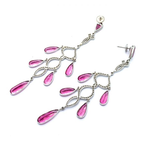 Morganite Diamond Chandelier Earrings