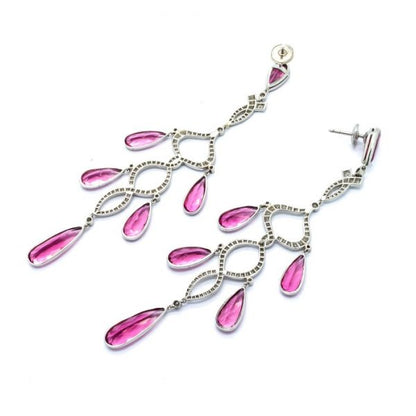 Morganite Diamond Chandelier Earrings