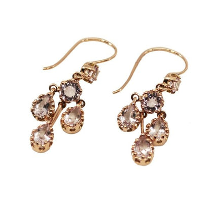 Morganite and Gold Drop Earrings