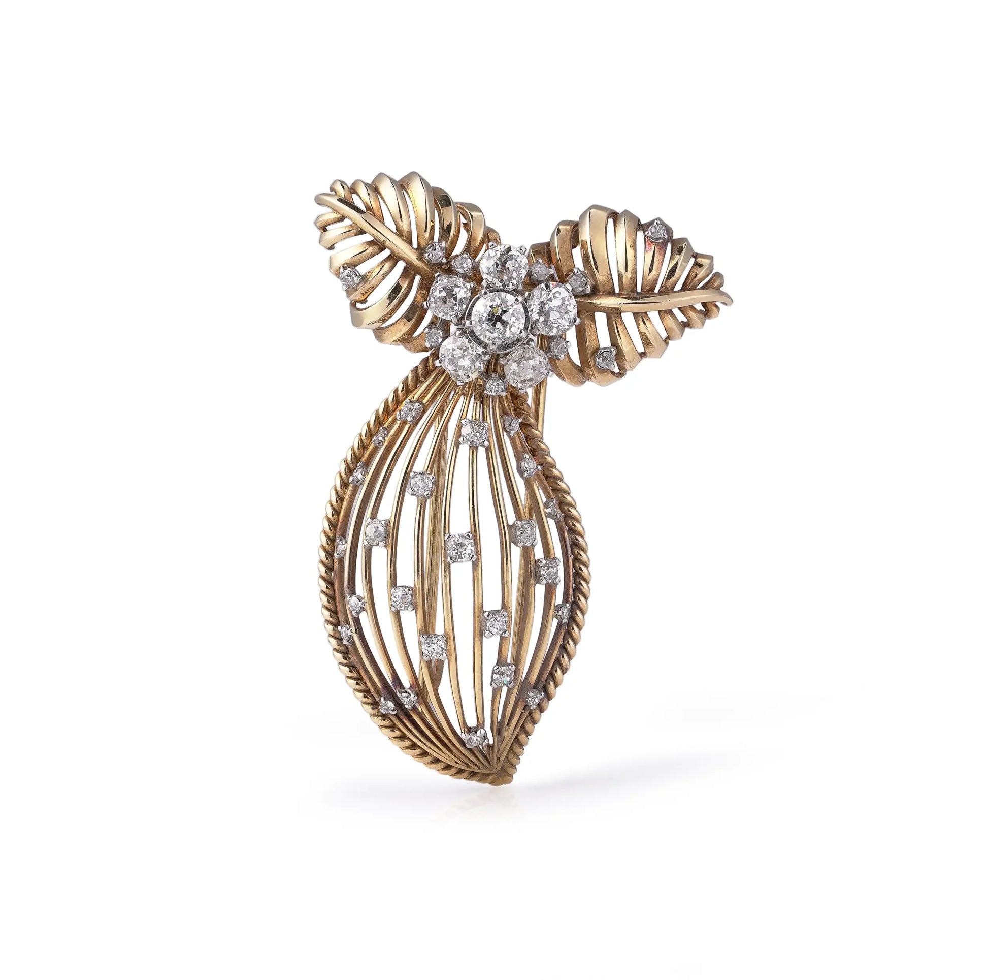 Art Deco Cartier Montres Diamond Bow Brooch, Circa 1930's