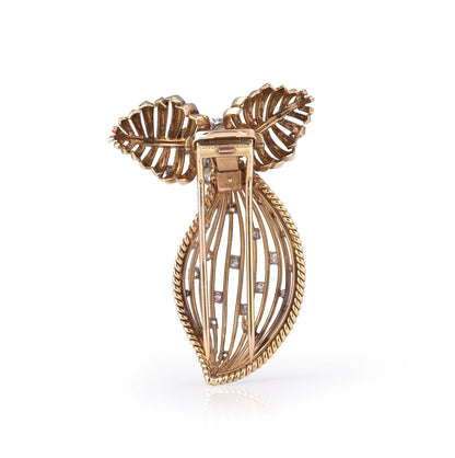 Art Deco Cartier Montres Diamond Bow Brooch, Circa 1930's