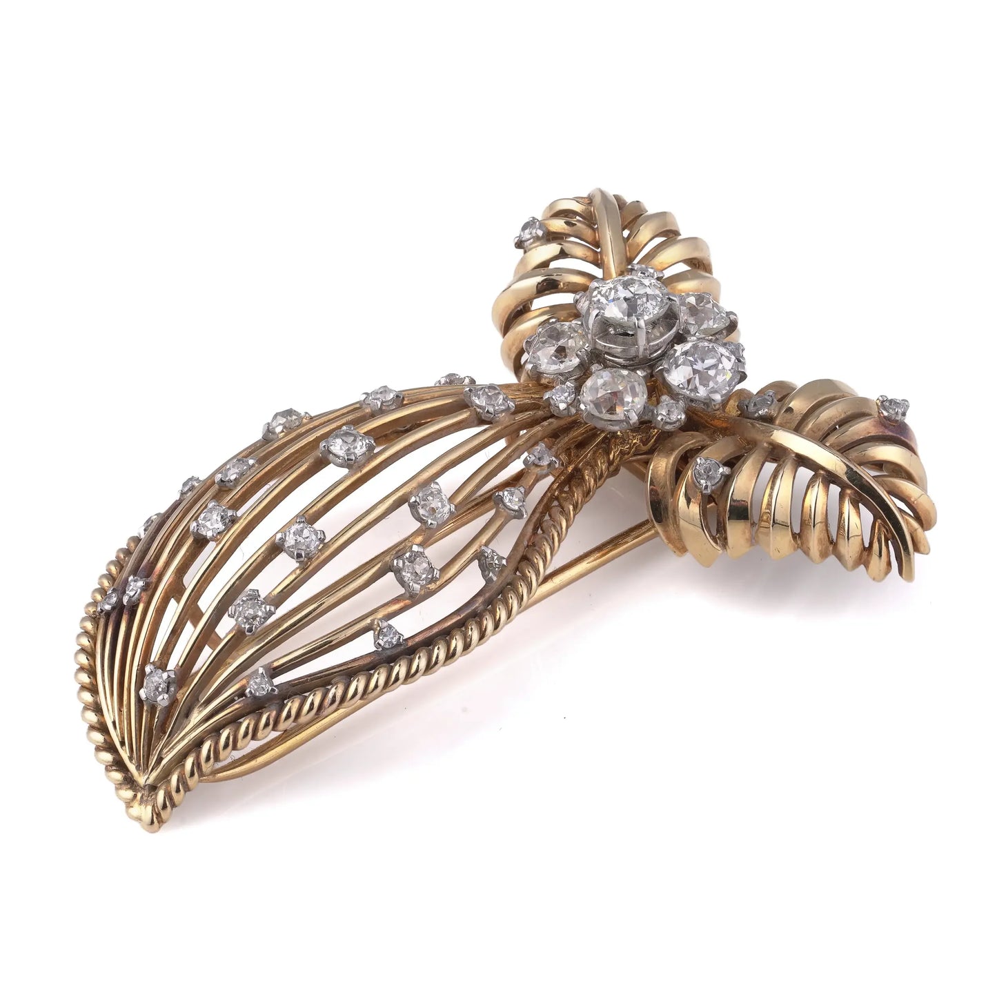 Art Deco Cartier Montres Diamond Bow Brooch, Circa 1930's