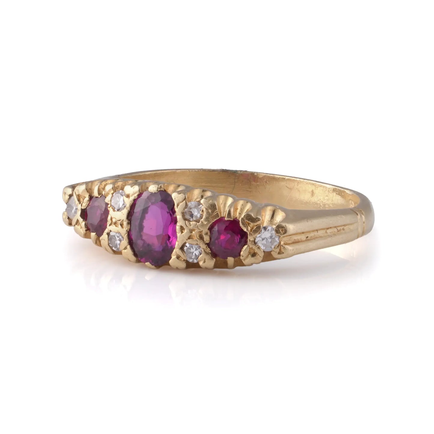 Vintage Ruby And Diamond Engagement Ring 18 Carat Gold London 1975