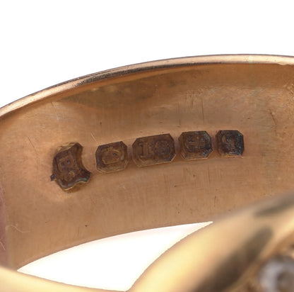 Edwardian Snake Diamond Ring, 18 Carat Gold, Birmingham 1915