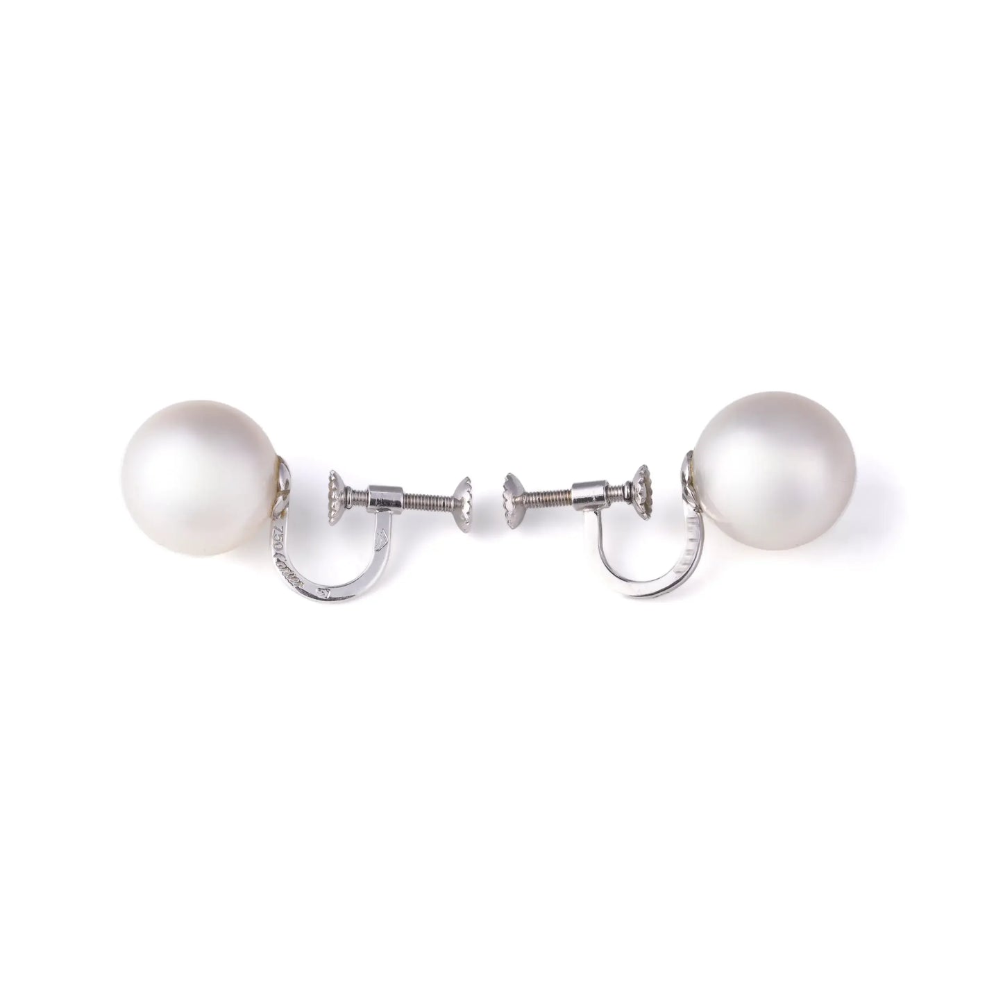 Cartier South Sea Pearl 18 Carat White Gold Earrings