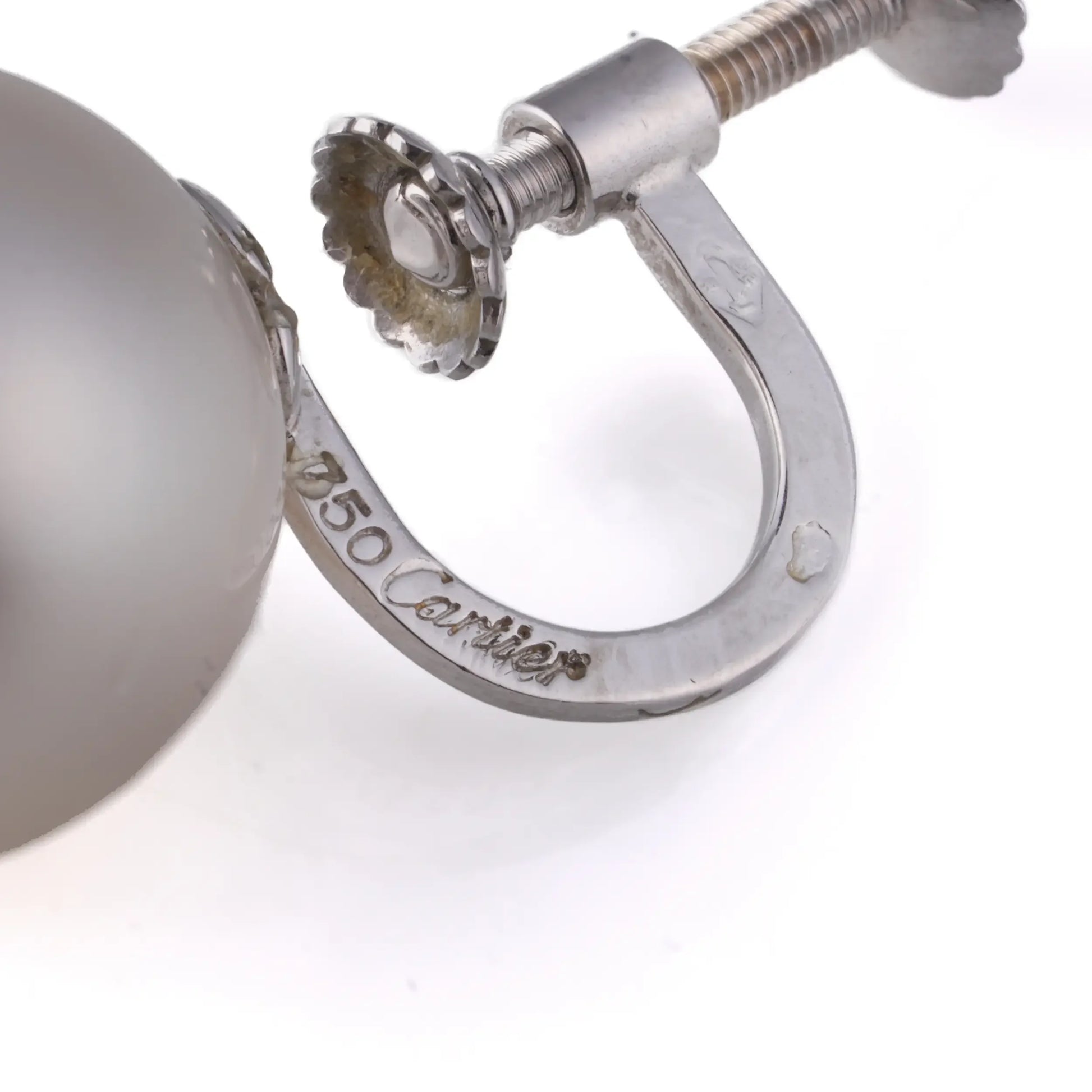 Cartier South Sea Pearl 18 Carat White Gold Earrings